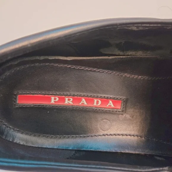 PRADA Mens Blue Suede Slip On No Lace Casual Leather Trim White Sole  Sneaker. - Picture 6 of 7
